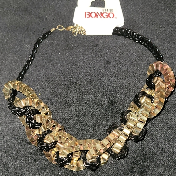 Bongo Gold & Black Statement Necklace - Picture 1 of 1
